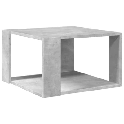 Image of vidaXL Coffee Table End/Accent Side Table, Concrete Grey, Engineered Wood, Square, Modern Style, 51.5Wx51.5Dx30H cm, Storage, Living Room