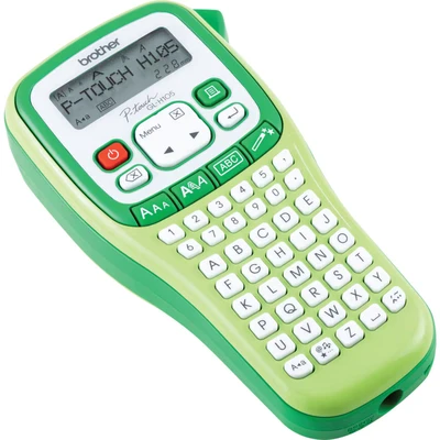 Image of Brother GL H105 Label Maker, P Touch Garden Printer, Handheld, ABC Keyboard, Up to 12mm Labels, Includes Black on White Tape Cassette, Green