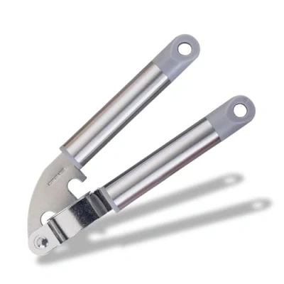 Image of Fackelmann Mode Garlic Press, Crusher, with Hanging Loop, Stainless Steel, 20x5.5x3cm, Grey &amp; Silver