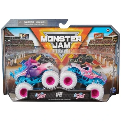 Image of Monster Jam, Official Sparkle Smash Vs. Die Cast Trucks, 1:64 Scale, Kids Toys for Boys Ages 3 and up