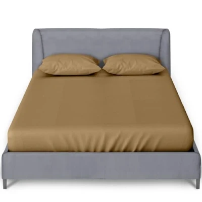 Image of GC GAVENO CAVAILIA Fitted Sheet Single Bed 10&quot; (25cm) Deep Bedding Bottom with Elastic Corner Polycotton 90 x 190 Cm Mocha