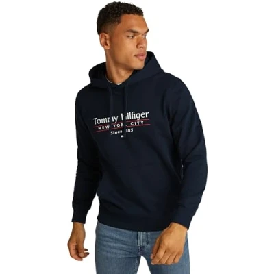 Image of Tommy Hilfiger Center Stack Hoody Sweatshirt, Men&#039;s, Size: 3XL, Desert sky