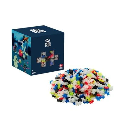 Image of Plus Building Blocks Toy 600 pc Kids Construction Toys, Creative Learning Resources and STEM Play for Home Travel Girls Boys Toys Age 5 Glow in the Dark Pieces