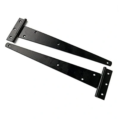 Image of Merriway BH04383 (2 Pcs) Heavy Duty Japanned Tee Hinge 200mm (8 inch) Black Pack of 2 Pieces