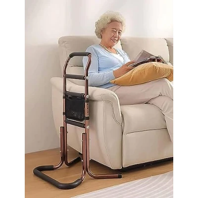 Image of RAYACO Chair Stand Assist for Seniors with Storage Pocket, Adjustable Height Cane, Bed Rails Elderly Sit to Stand, Portable Mobility Aids, Lift Grab Bar Safe Support