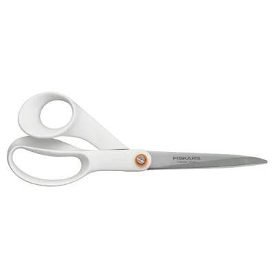 Image of Fiskars Universal Scissors, Total Length: 21 cm, Steel/Synthetic Material, Functional Form, White, 1020412