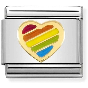 Image of Nomination Rainbow Heart Charm