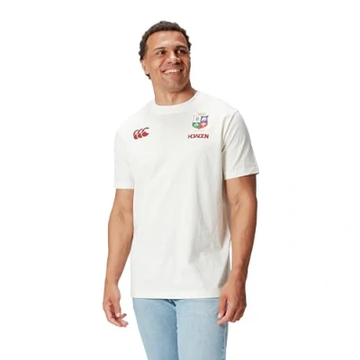 Image of Men&#039;s British &amp; Irish Lions Canterbury Cotton Rugby Jersey Tee, Egret, XS