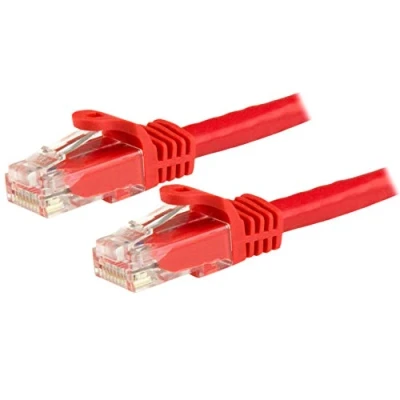 Image of StarTech.com 3m CAT6 Ethernet Cable Red CAT 6 Gigabit Wire 650MHz 100W PoE++ RJ45 UTP Category Network/Patch Cord Snagless w/Strain Relief Fluke Tested UL/TIA Certified (N6PATC3MRD)