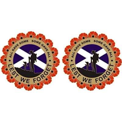 Image of Poppy Car Sticker with Soldier, Wreath and Scotland Flag Also ideal for scooters, laptops, mobiles, etc (Small)