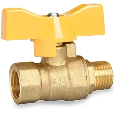 Image of Oumuik Brass 1/4 Inch Ball Valve with Wing Handle Male Thread/Internal Thread Full Flow DN8