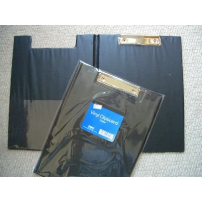 Image of A4 Foldover PVC Foolscap Clipboard Black Red Blue or Green (Black)