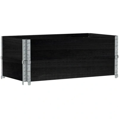 Image of vidaXL Pallet Collars 2 pcs Black 100x50 cm Solid Wood Pine