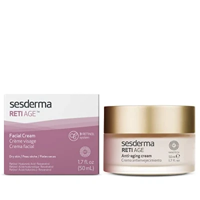 Image of SESDERMA RETI AGE Triple Rejuvenation Anti Aging Gel Cream for Mature Skin 3 Forms of Retinol, Vitamin C, and Growth Factors Advanced Formula Hydrating Soothing 50ml