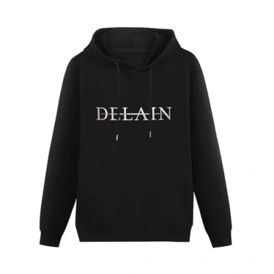 Image of QIANJIAOMEN Delain Men&#039;s Hoodies Pullover Hoody Black Unisex Sweatershirt XXL