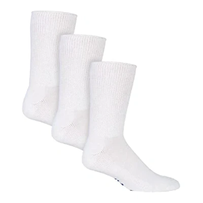 Image of IOMI 3 Pairs of Extra Wide Diabetic Socks for Swollen Legs in 2 Colours and 4 Sizes (Kids 12.5 3.5 uk, White)