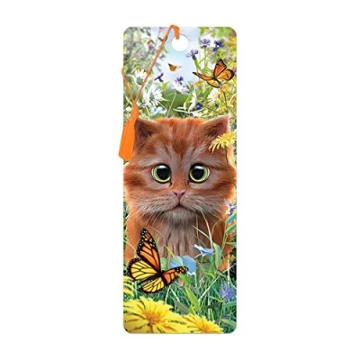 Image of 3D LiveLife Bookmark Ginger Kitten from Deluxebase. A cat with lenticular Artwork Licensed Renowned Artist David Penfound