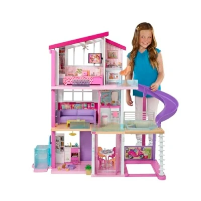 Image of Barbie Dreamhouse, 3 Storey House with 8 Rooms Including Pool, Slide, Elevator, 70 Doll Accessories, Fully Furnished, Adult Assembly Required, Toys for Ages and Up, One Toy House, GNH53