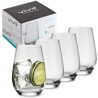 Image of Vivo Villeroy &amp; Boch Group Voice Highball Glass Set 4 Piece Clear, Dishwasher Safe, Drinking Glasses, Glasses Crystal, Cocktail Crystal