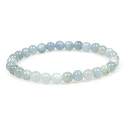 Image of MJDCB 6mm Natural Aquamarine Beads Bracelet Healing Crystals Bracelets