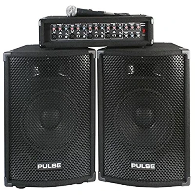 Image of PULSE PMH200KIT PA System with Mixer Amplifier, 2x75W RMS