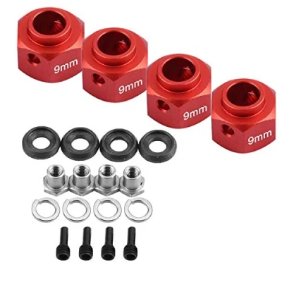 Image of RC Car Wheels Metal Widen Adapter 9mm Widening Set Wheel Hex Hubs Adapters suitable for TRAXXAS TRX 4 D90 SCX10 1/10 Accessories(red)