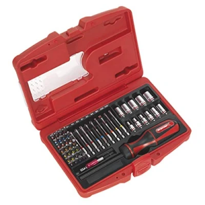 Image of Sealey Premier Fine Tooth Ratchet Screwdriver &amp; Accessory Set 51pc