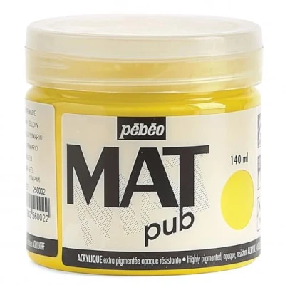 Image of Pebeo Mat Pub, Primary Yellow, 140ml