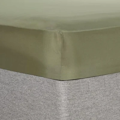 Image of Brentfords Single Bedsheets, Fitted Sheet Bed Cover Easy Care Fade Resistant Ultra Soft Bedding Linen Microfibre Bed, Woodland Green