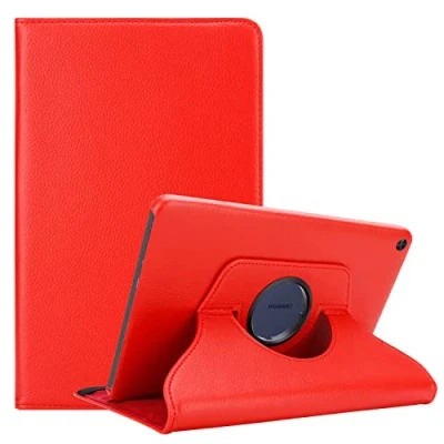 Image of Cadorabo Tablet Case compatible with Huawei MatePad T 10 (9.7 Zoll) / 10s (10.1 in POPPY RED Book Style Protection Cover WITHOUT Auto Wake Up Stand Function and Elastic Strap Fastener