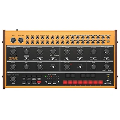 Image of Behringer CRAVE Analog Synthesizer Semi Modular with 3340 VCO, Classic Ladder Filter, 32 Step Sequencer and 16 Voice Poly Chain, Compatible PC Mac