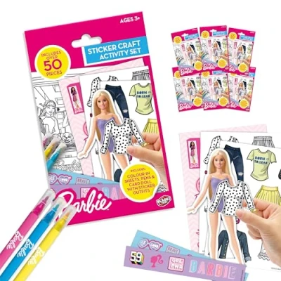 Image of BLADEZ Barbie Toyz Sticker Activity Set 1 Pack, 50pcs Customizable Dolls &amp; Stickers Creative Accessories Toys for Arts Crafts Perfect Gifts Girls