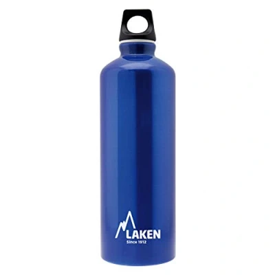 Image of LAKEN Futura Water Bottle with Narrow Mouth, Single Wall Lightweight Aluminum BPA Free, Leak Proof Screw Cap, 0.75L, Blue