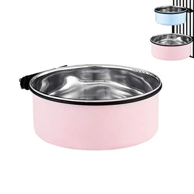 Image of Dog Hanging Cage Bowl,Pet Bowls for Crates and Cages,Stainless Steel Bowls,Small Sized Feeding Water Bowls(850ml/1pcs）