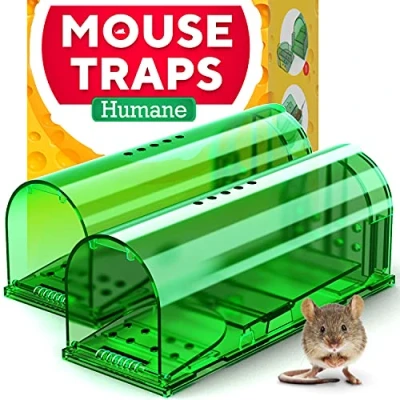 Image of Humane Catch and Release Indoor/Outdoor Mouse Traps Pack of 2 Easy Set Durable Traps, Safe for Children, Pets Humans Instantly Remove Unwanted Vermin from Your Home