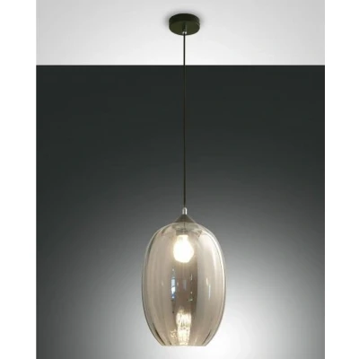 Image of Infinity Dome Pendant Ceiling Lights Transparent Grey Glass, E27