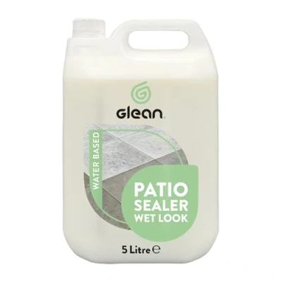Image of GLEAN Patio Sealer Wet Look Colour Enhancing Natural Finish Water Based Impregnating &amp; Artificial Stone, Quarry, Brick, Concrete and Paving Interior Exterior Use 5 Litre