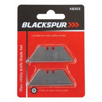 Image of Carbon Steel Replacement Utility Knife Blades Pack of 10 By Blackspur