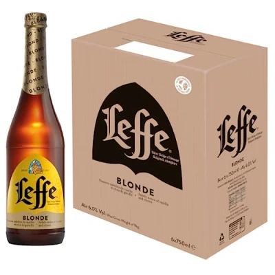 Image of Leffe Blonde Beer 6 x 750 ml Belgian Abbey Bottle