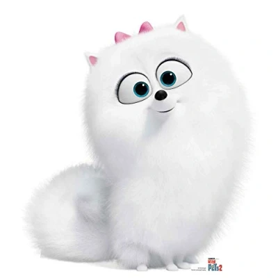 Image of Star Cutouts Ltd SC1374 Gidget Secret Life of Pets Lifesize Cardboard Cutout Fluffy White Dog Height 78cm Width 73cm Perfect for Fans, Collectors, Parties and Events, Multicolour