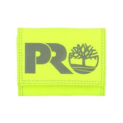 Image of Timberland PRO Men&#039;s Cordura Nylon RFID Trifold Wallet with Id Window, Bright Yellow (Reflective), 4.5 x 1 3 in, Window