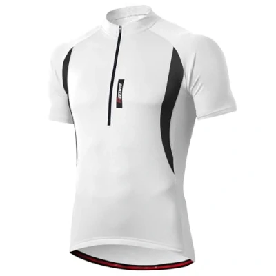 Image of MEETWEE Men’s Cycling Jersey, Long/Short Sleeve Biking Cycle Tops Quick Dry Breathable Mountain Bike MTB Shirt Racing Bicycle Clothes White