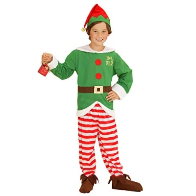 Image of Widmann 10106762 Santa&#039;s Little Helper Children&#039;s Costume, Multicoloured, 116 (EU)