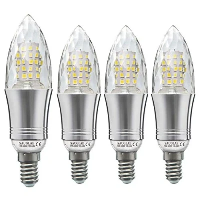 Image of Sauglae E14 LED Candle Bulbs 12W, 100W Incandescent Equivalent, 4000K Natural White, 1200Lm, Small Edison Screw Light Bulbs, 4 Pack