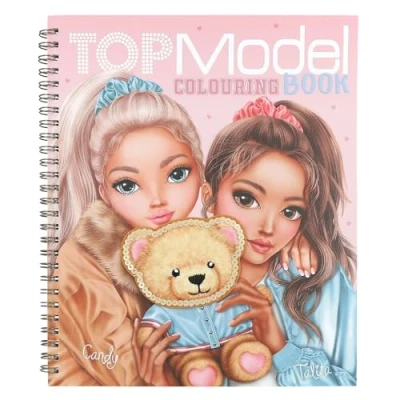 Image of Depesche 13210 TOPModel Team Colouring Book with 40 Pages for Designing Model and Teddy Motifs, Includes 1 Sticker Sheet, Multicoloured