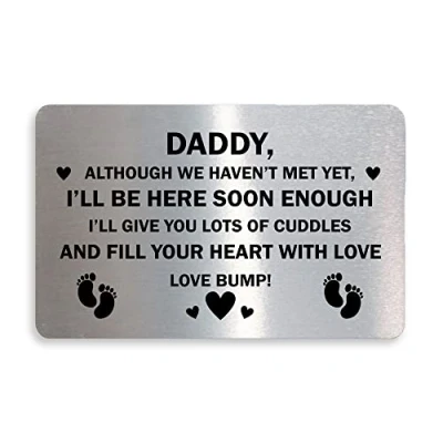 Image of RED OCEAN Daddy To Be Gift From Bump Wallet Insert Birthday Christmas For Him Baby