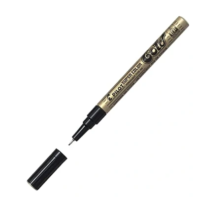 Image of Pilot Super Colour Extra Fine Marker Bullet 1.0 mm Tip Gold, Box of 12