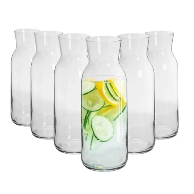 Image of Argon Tableware 6x 1200ml Glass Water Jug &#039;Brocca&#039; Range Juice Carafe Decanter for Water, Wine, Iced Tea