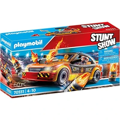 Image of Playmobil 70551 Stunt Show Crash Car, for Children Ages 4 10, Fun Imaginative Role Play, PlaySets Suitable 4+
