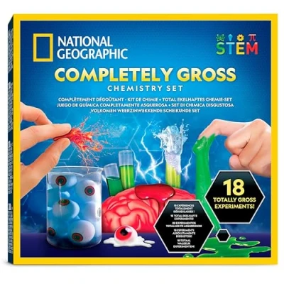 Image of NATIONAL GEOGRAPHIC Gross Chemistry Set 20 Science Experiments for Kids, Dissect a Brain, Burst Blood Cells, and More, Great STEM Kit Kids